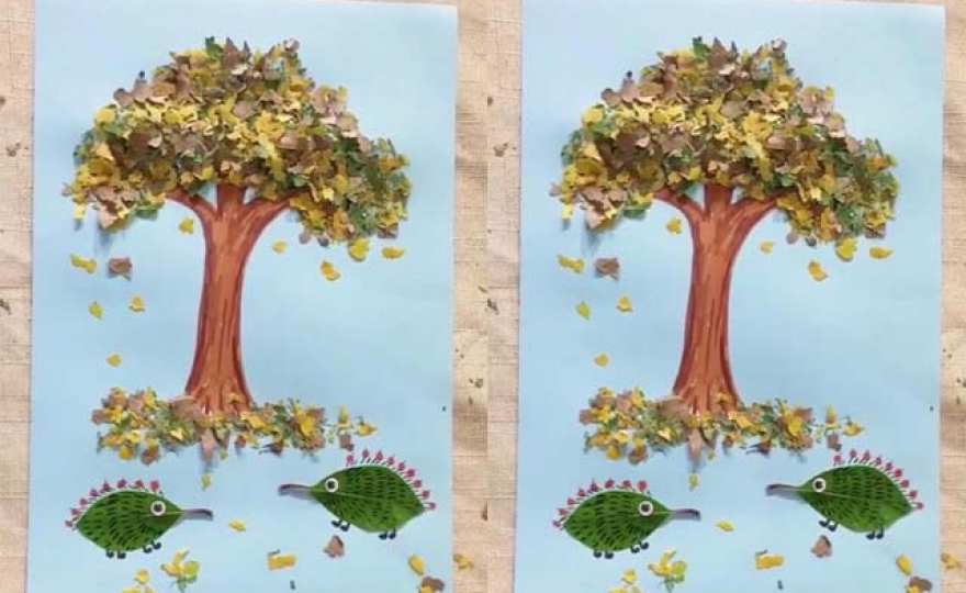 How to make a leaf painting from dead leaves?